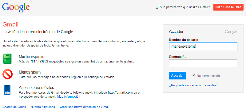 Nuevo login de Gmail