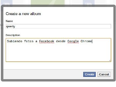 Subir imagenes y fotos a Facebook desde Google Chrome