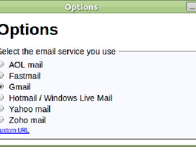 Seleccionar el servicio de email para enviar un correo en Google Chrome