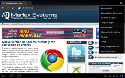 Cambiar el User-Agent del navegador de la Motorola Xoom