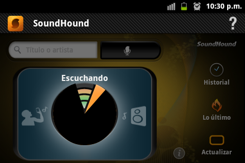 Imagen de grabación en SoundHound