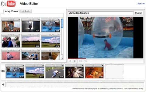 Imagen del editor de videos de YouTube
