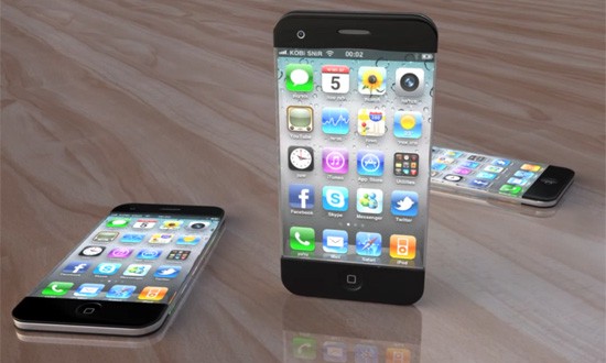 Concepto del iPhone 5 con diseño de vidrio ancho