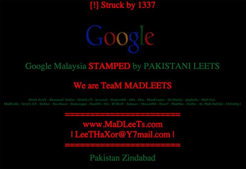 Así lucía la portada de Google Malasia