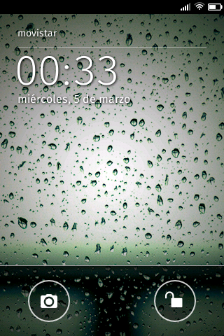Captura de pantalla de la pantalla de bloqueo de Firefox OS