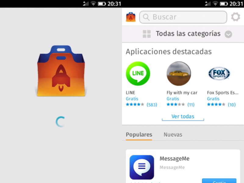Captura de pantalla del Marketplace de Firefox OS