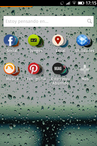 Captura de pantalla de la barra de búsqueda en Firefox OS