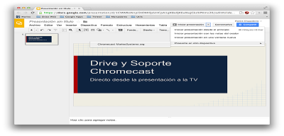 Google Drive ya soporta enviar las Presentaciones al Chromecast