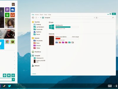 Un video muestra un centro de notificaciones en Windows 9