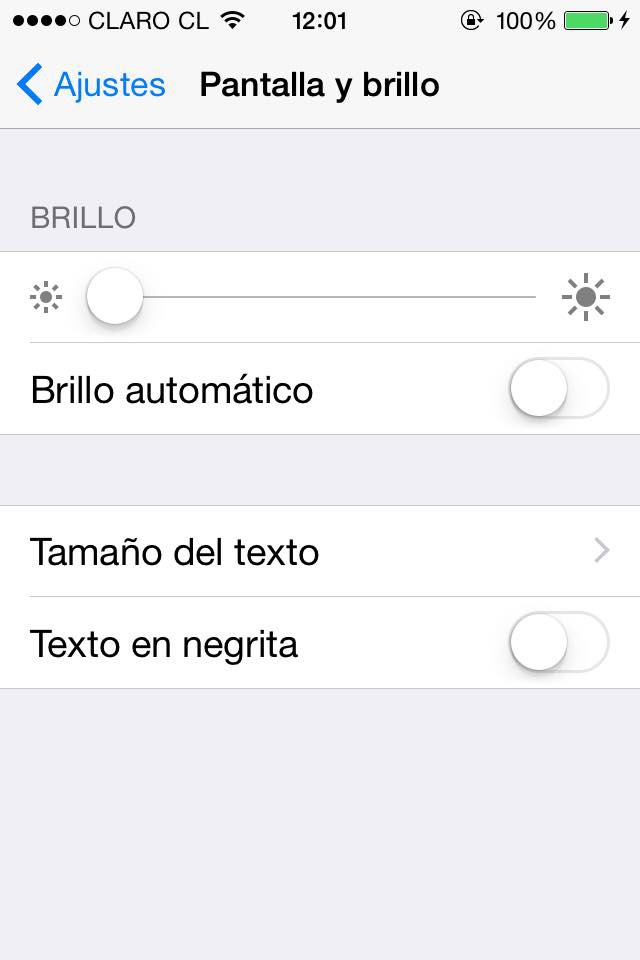 Imagen de ajuste de brillo en iPhone