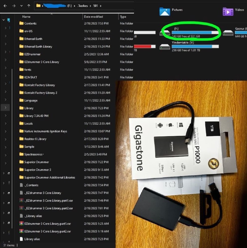 El Disco SSD y el contenido que venía en el