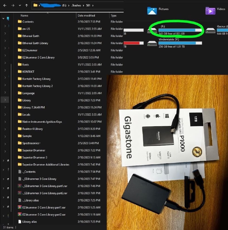 Hombre compra SSD nuevo y descubre 800GB de software musical